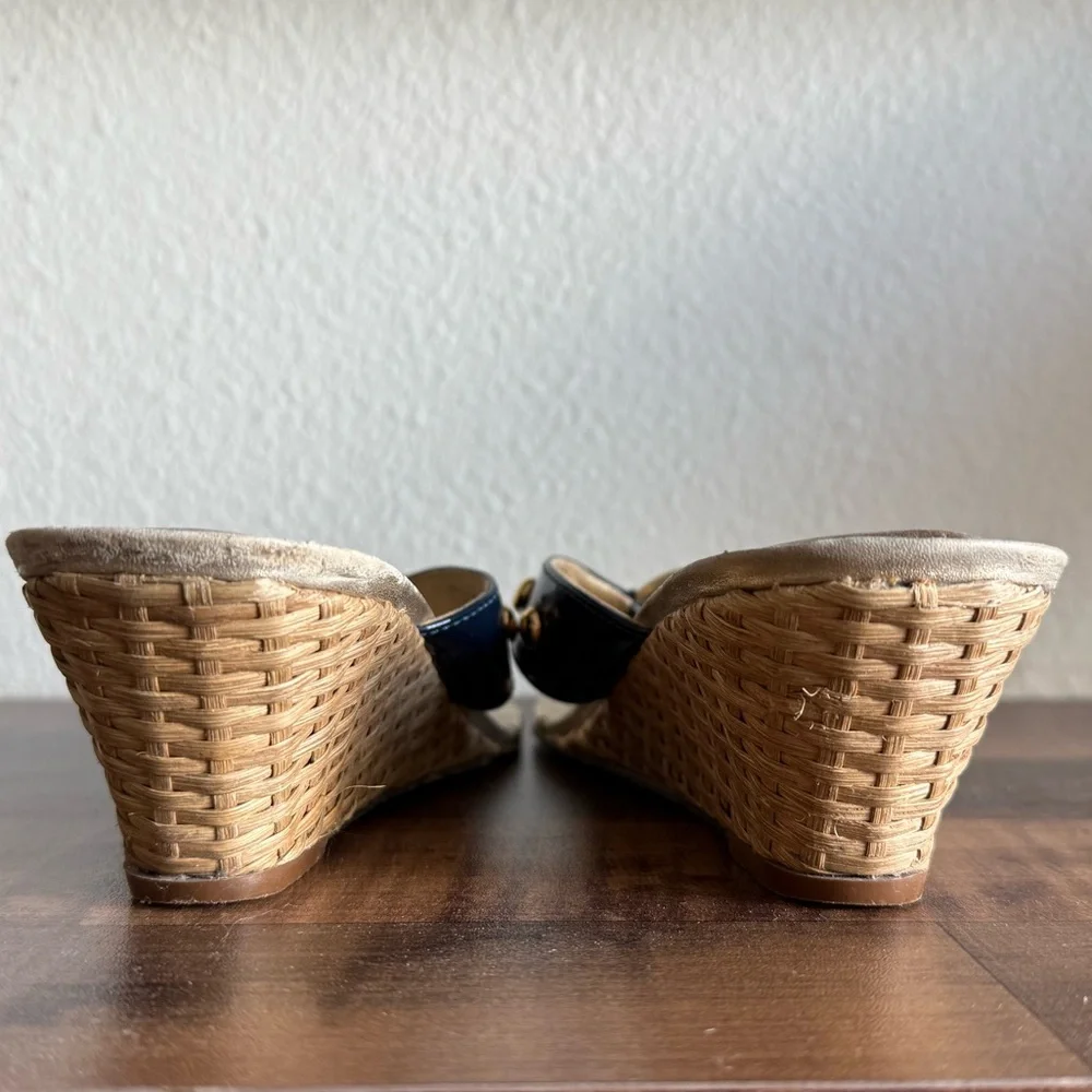 Lily Pulitzer Navy Patent Wedge Sandals✨ - Picture 6 of 8